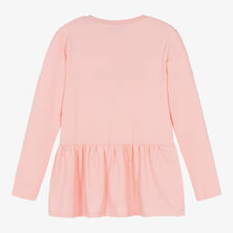 موسكينو Kid-Teen-توب بطبعة قلب قطن جيرسي لون زهري تينز بناتي | Childrensalon Outlet