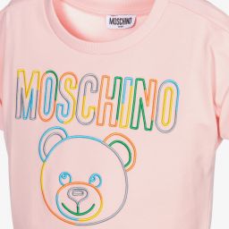 Moschino Kid-Teen-Teen Girls Pink Logo Dress | Childrensalon Outlet