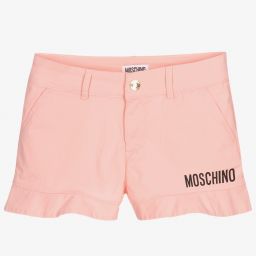 Moschino Kid-Teen-شورت تينز بناتي قطن بوبلين لون زهري | Childrensalon Outlet
