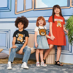 Moschino Kid-Teen-فستان تينز بناتي قطن لون أحمر | Childrensalon Outlet