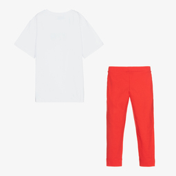 Moschino Kid-Teen-Teen Girls Red Leggings Set | Childrensalon Outlet