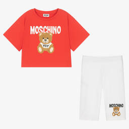 Moschino Кид-Тин-Красный топ и белые шорты | Childrensalon Outlet