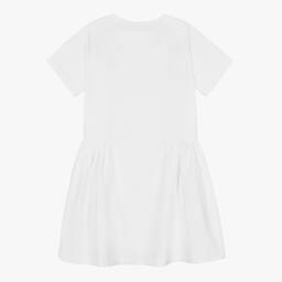 موسكينو Kid-Teen-فستان تينز بناتي قطن جيرسي لون أبيض | Childrensalon Outlet