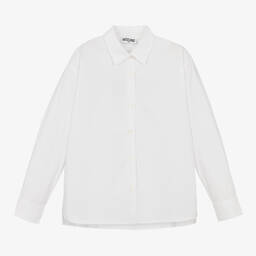 موسكينو Kid-Teen-قميص قطن بوبلين لون أبيض للمراهقات | Childrensalon Outlet