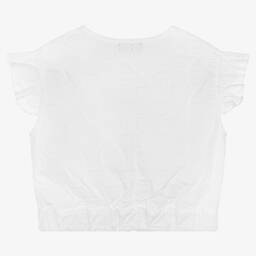 Moschino Kid-Teen-Teen Girls White Cotton Teddy Logo Blouse | Childrensalon Outlet