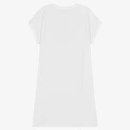 Moschino Кид-Тин-Белое хлопковое платье с медвежонком | Childrensalon Outlet