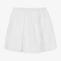 Moschino Kid-Teen-Teen Girls White Embroidered Logo Skirt | Childrensalon Outlet