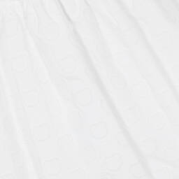 Moschino Kid-Teen-Teen Girls White Embroidered Logo Skirt | Childrensalon Outlet