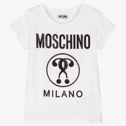 Moschino Кид-Тин-Белая футболка для девочек-подростков | Childrensalon Outlet