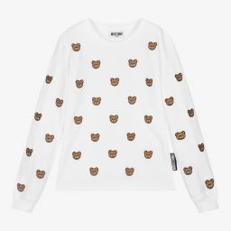Moschino Kid-Teen-Teen Girls White Logo Top | Childrensalon Outlet