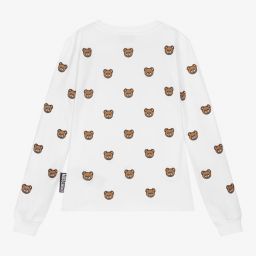 Moschino Kid-Teen-Teen Girls White Logo Top | Childrensalon Outlet