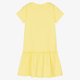 Moschino Kid-Teen-فستان تينز بناتي قطن جيرسي لون أصفر | Childrensalon Outlet