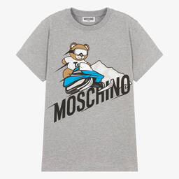 Moschino Kid-Teen-Teen Grey Mountain Teddy Bear T-Shirt | Childrensalon Outlet