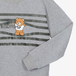 Moschino Kid-Teen-Teen Grey Teddy Sweatshirt | Childrensalon Outlet