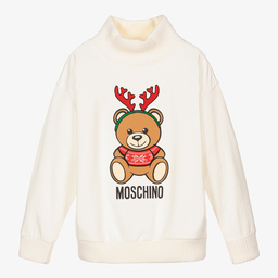 Moschino Кид-Тин-Кремовый свитшот для подростков | Childrensalon Outlet