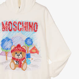 Moschino Kid-Teen-Teen Ivory Snow Teddy Hoodie | Childrensalon Outlet