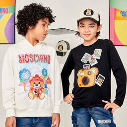 Moschino Kid-Teen-Teen Ivory Snow Teddy Hoodie | Childrensalon Outlet