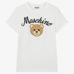 Moschino Kid-Teen-Teen Ivory Teddy Bear T-Shirt | Childrensalon Outlet