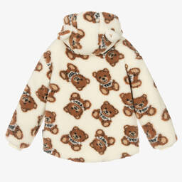 Moschino Kid-Teen-Teen Ivory Teddy Fleece Jacket | Childrensalon Outlet