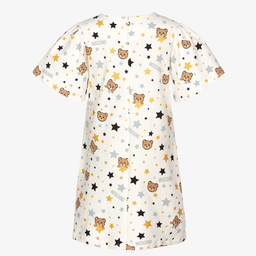 Moschino Кид-Тин-Кремовое платье со звездами и медвежатами для подростков | Childrensalon Outlet