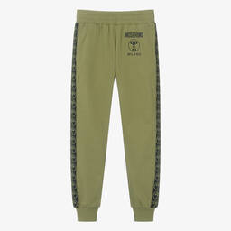 Moschino Kid-Teen-Teen Khaki Green Cotton Joggers | Childrensalon Outlet