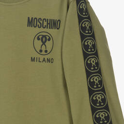 Moschino Kid-Teen-Teen Khaki Green Cotton Sweatshirt | Childrensalon Outlet
