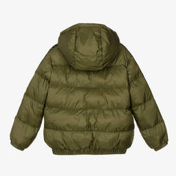 Moschino Kid-Teen-Teen Khaki Green Puffer Jacket | Childrensalon Outlet