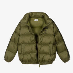 Moschino Kid-Teen-Teen Khaki Green Puffer Jacket | Childrensalon Outlet