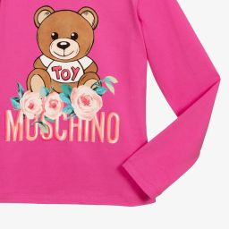 Moschino Кид-Тин-Розовый топ с медвежонком для подростков | Childrensalon Outlet