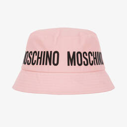 Moschino Kid-Teen-Teen Pink Cotton Bucket Hat | Childrensalon Outlet