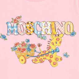 Moschino Кид-Тин-Розовая футболка с цветами для подростков | Childrensalon Outlet