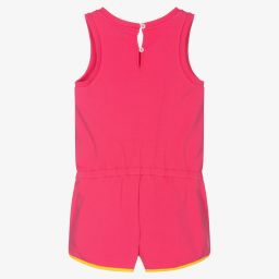 Moschino Kid-Teen-Teen Pink Logo Playsuit | Childrensalon Outlet