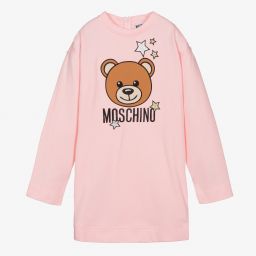 Moschino Kid-Teen-فستان سويتشيرت تينز قطن لون زهري | Childrensalon Outlet