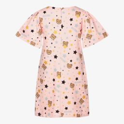 Moschino Кид-Тин-Розовое платье с медвежатами и звездами для подростков | Childrensalon Outlet