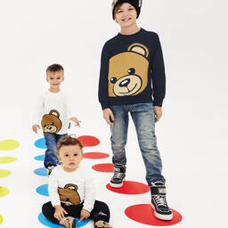 موسكينو Kid-Teen-جينز ستريت تينز ولادي قطن دنيم لون أزرق | Childrensalon Outlet