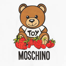 Moschino Кид-Тин-Белый топ с медвежонком в клубнике и шорты | Childrensalon Outlet