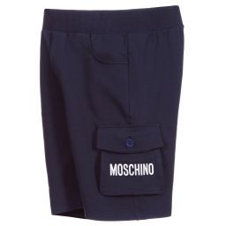 Moschino Кид-Тин-Комплект из белого топа и синих шорт для подростков | Childrensalon Outlet