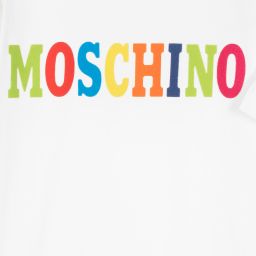 Moschino Кид-Тин-Белая хлопковая футболка для подростков | Childrensalon Outlet