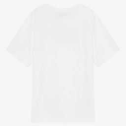 Moschino Кид-Тин-Белая хлопковая футболка для подростков | Childrensalon Outlet