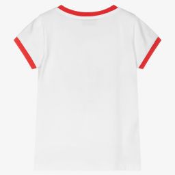Moschino Kid-Teen-تيشيرت تينز بناتي قطن جيرسي لون أبيض | Childrensalon Outlet