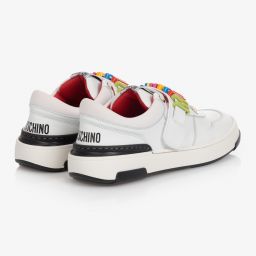 Moschino Kid-Teen-Teen White Leather Trainers | Childrensalon Outlet