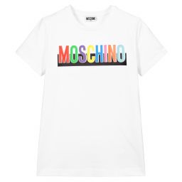Moschino Kid-Teen-تيشيرت قطن جيرسي لون أبيض | Childrensalon Outlet