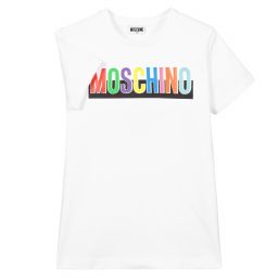 Moschino Kid-Teen-تيشيرت قطن جيرسي لون أبيض | Childrensalon Outlet