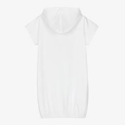 Moschino Kid-Teen-فستان هودي تينز بناتي قطن جيرسي لون أبيض | Childrensalon Outlet