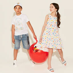 Moschino Kid-Teen-Teen White Teddy Bear Dress | Childrensalon Outlet