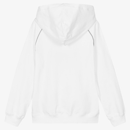 Moschino Kid-Teen-Teen White Teddy Logo Hoodie | Childrensalon Outlet
