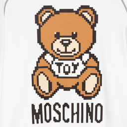 Moschino Kid-Teen-Teen White Teddy Logo Hoodie | Childrensalon Outlet