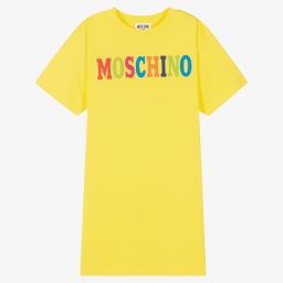 Moschino Kid-Teen - Teen Yellow Cotton Logo Dress