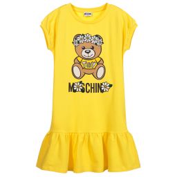 Moschino Kid-Teen-Teen Yellow Logo Dress | Childrensalon Outlet