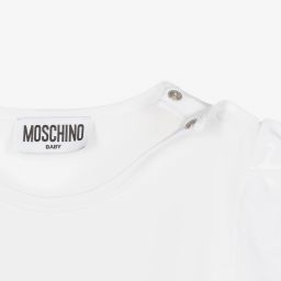 Moschino Baby-طقم تبّان قطن جيرسي لون أبيض للمولودات | Childrensalon Outlet